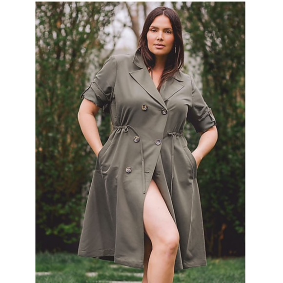 Express Jackets & Blazers - NEW Express Cinched Trench Coat - Green